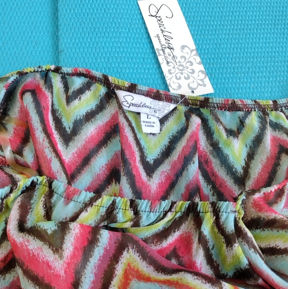 Speechless Flutter Batwing One Cold Off Shoulder Top L - Picture 7 of 8